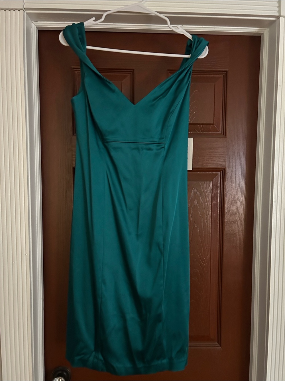 Calvin Klein Teal V-Neck Midi Dress